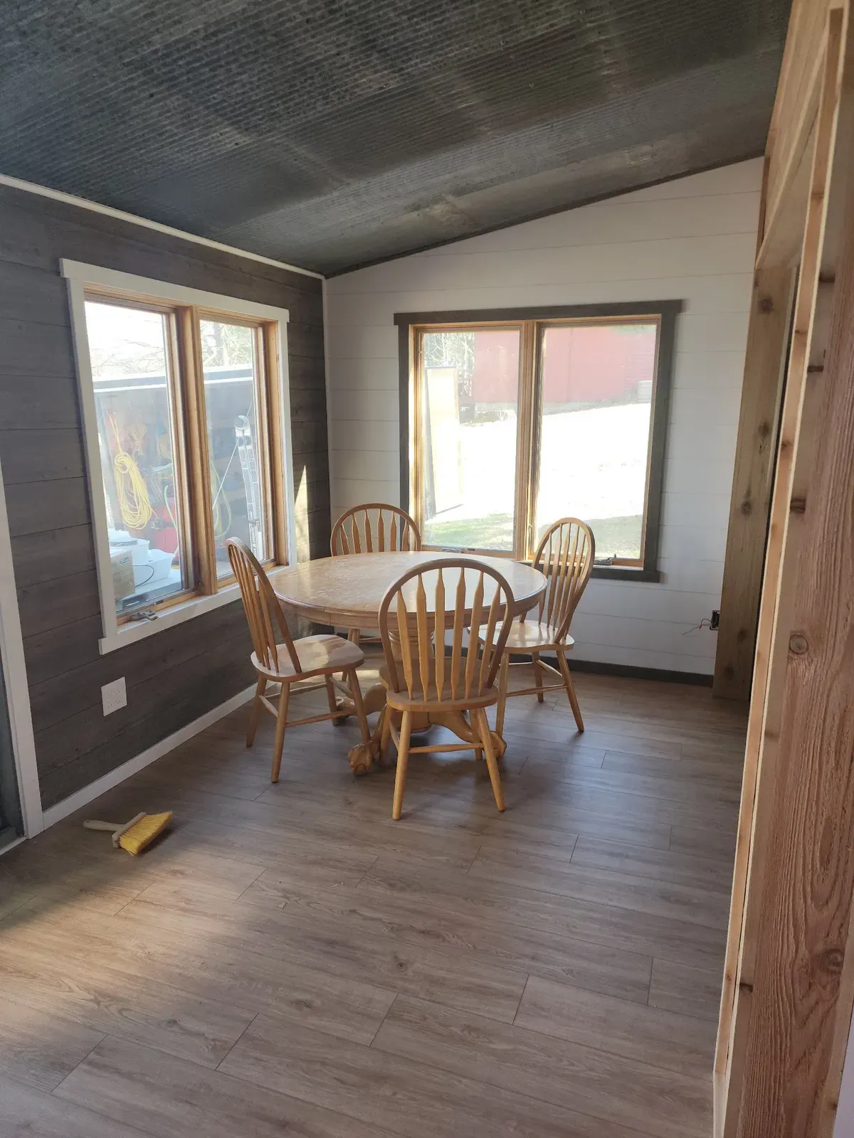 Dining nook after the cabin remodel