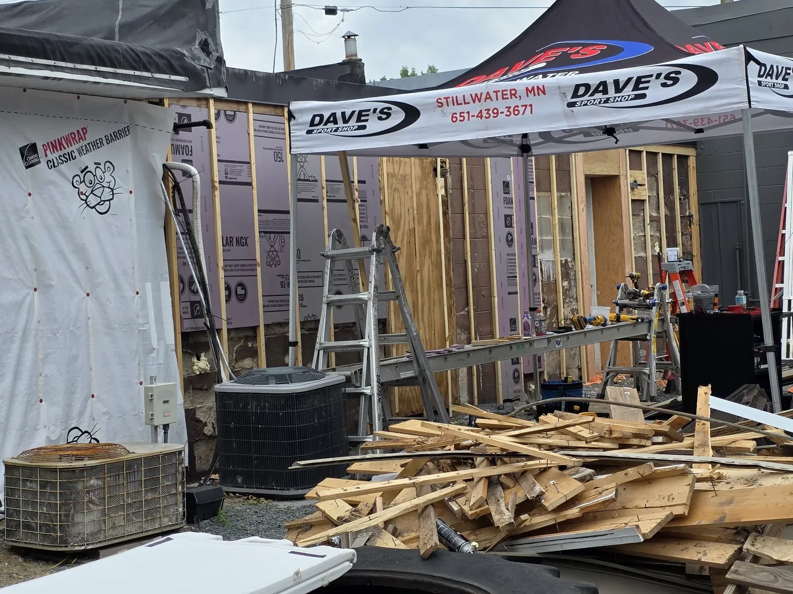 Exterior framing and insulation during renovation