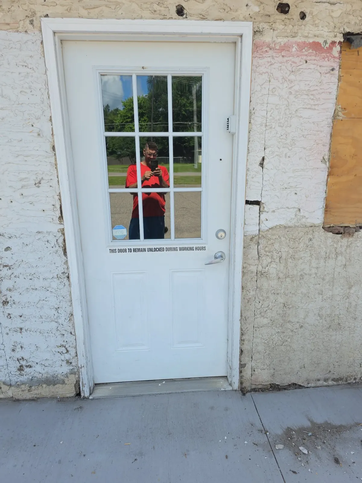 New entry door installed during the performance center exterior renovation