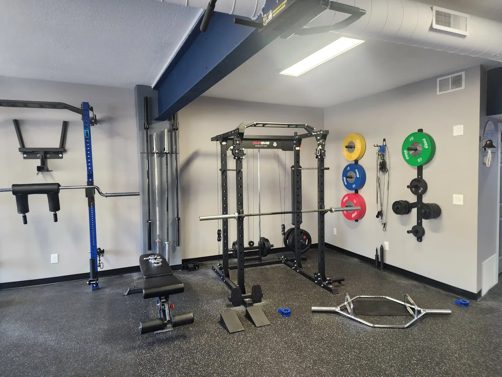 Finished commercial gym weight room